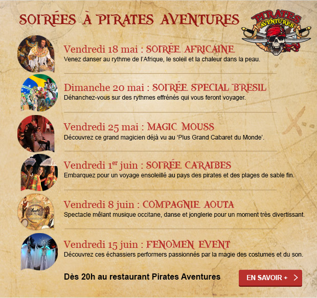 Soirées Pirates Aventures